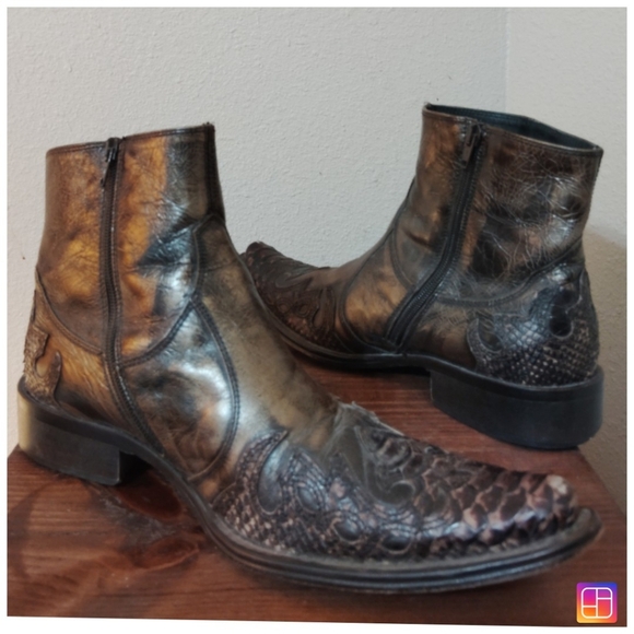 Aldo Distressed Western Cowboy Ankle Boots Size 41 - Picture 3 of 9